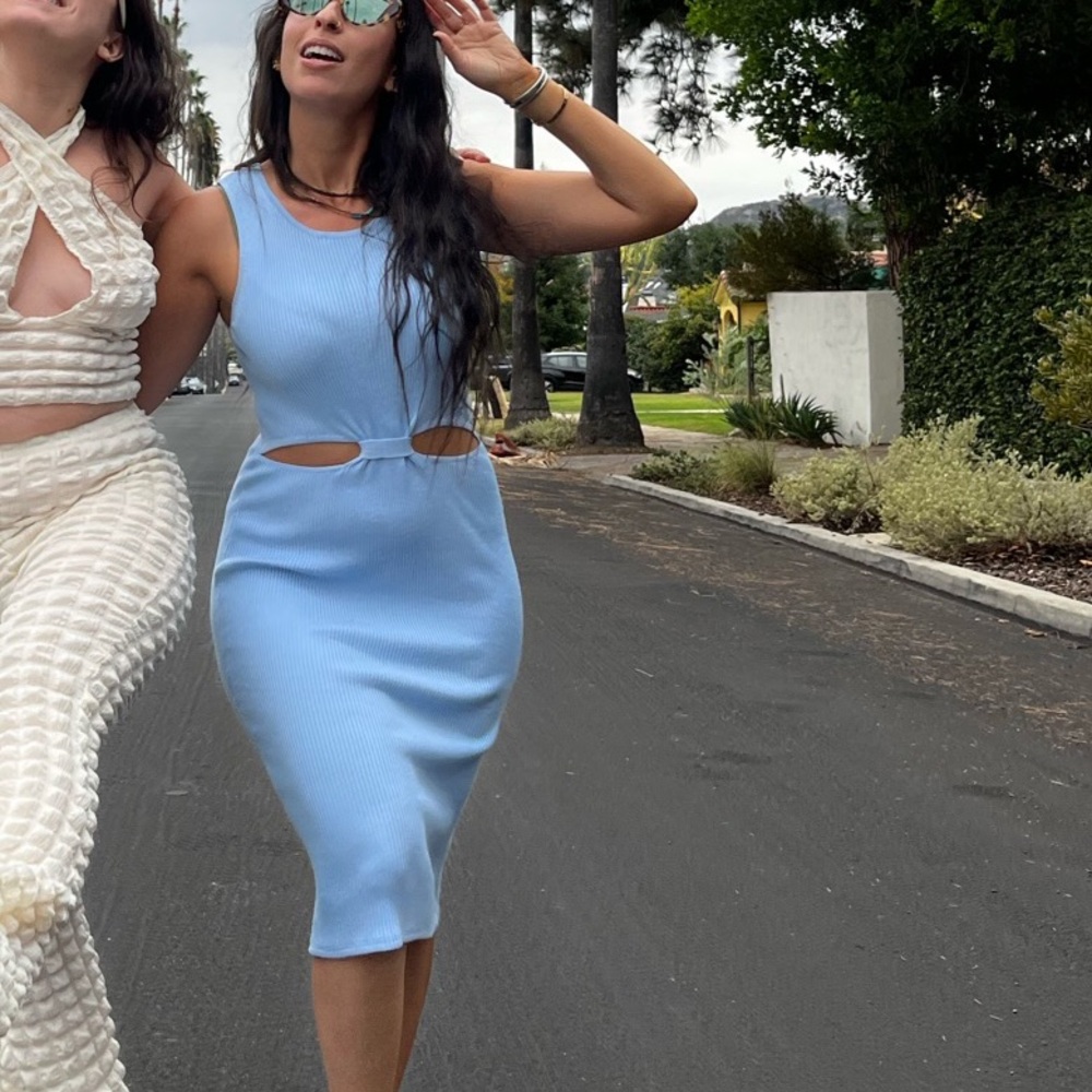 And Now this Blue Sleeveless Dress